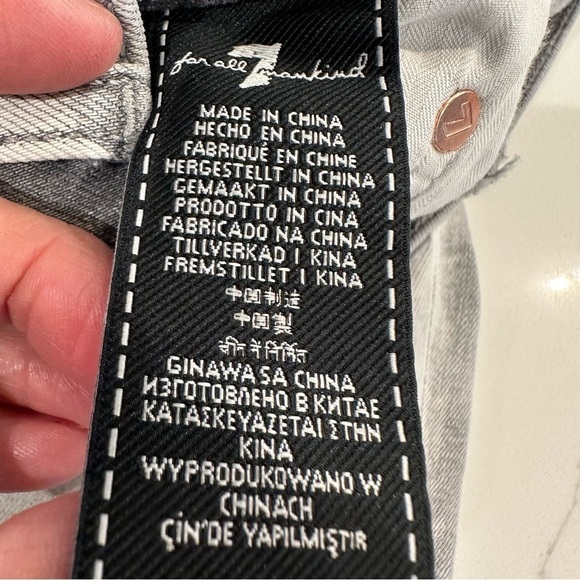 7 For All Mankind Womens The Ankle Skinny Jeans Mid-Rise Size 31 Gray White - Picture 7 of 13